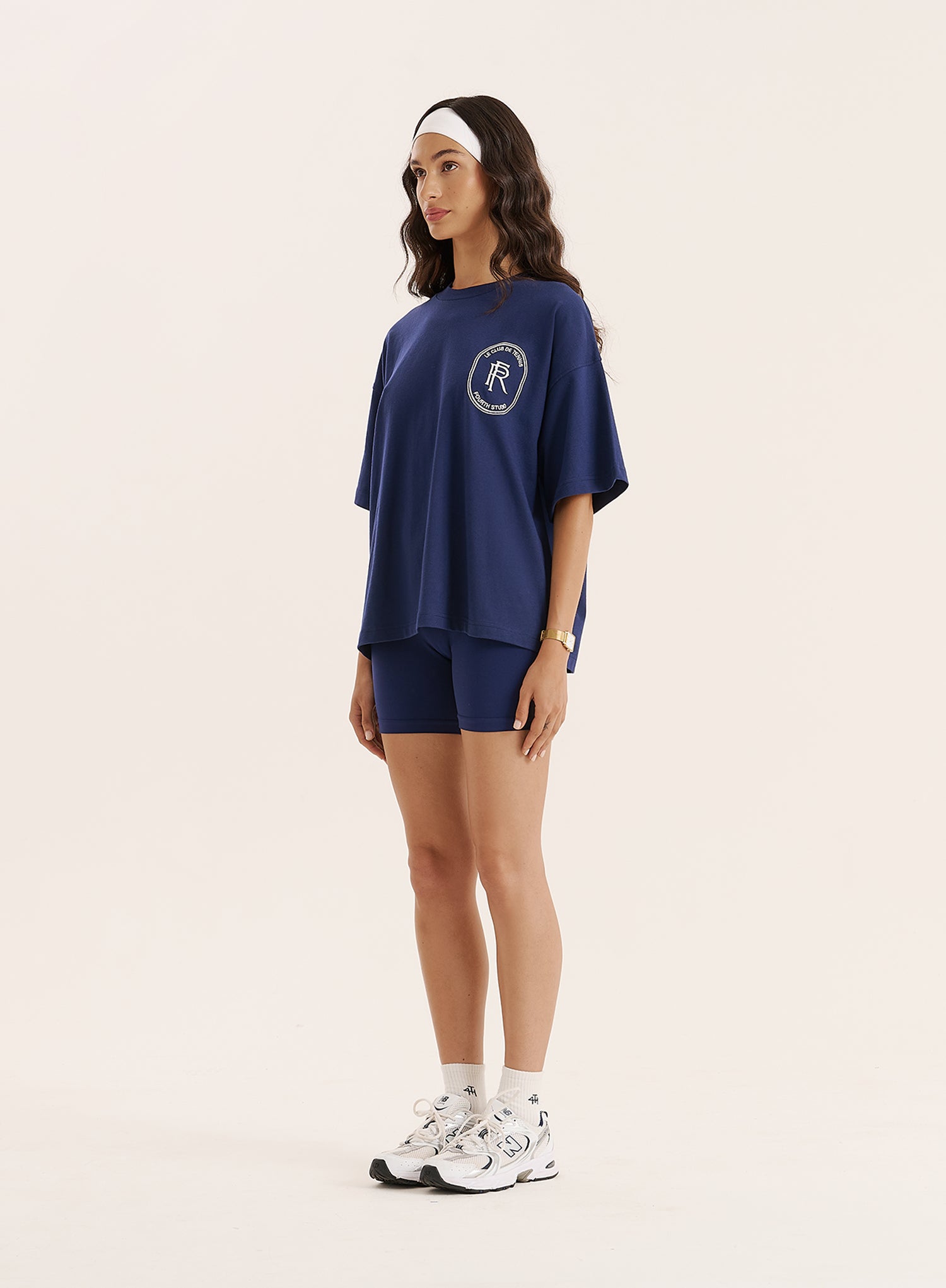 Navy Tennis Club Back Print T-Shirt
